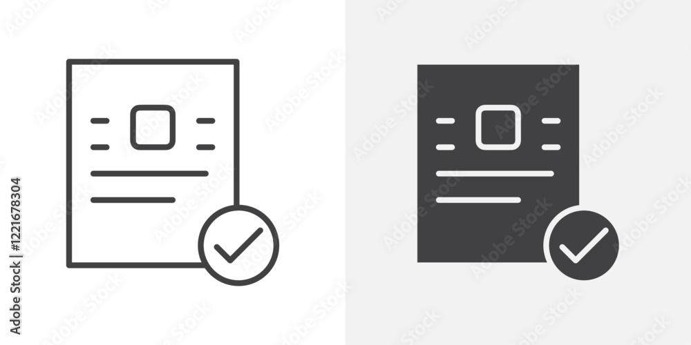 Aufkleber document verification icon outline vector sign