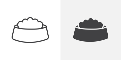 Dog food icon Outline vector sign