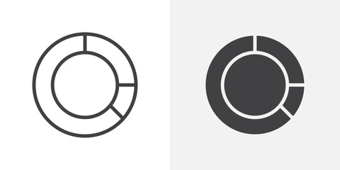 Donut chart icon Outline vector sign