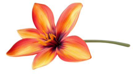 Colorful flower on transparent background