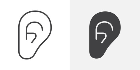 Ear icon Outline vector sign