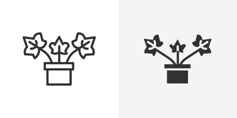 English ivy icon Outline vector sign
