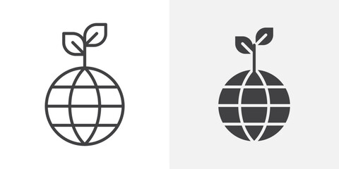 Environment icon Outline vector sign