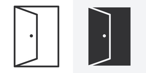 Entrance door icon Outline vector sign