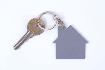 House keychain on white background
