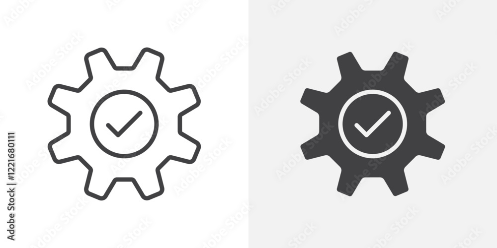 Poster execution icon outline vector sign