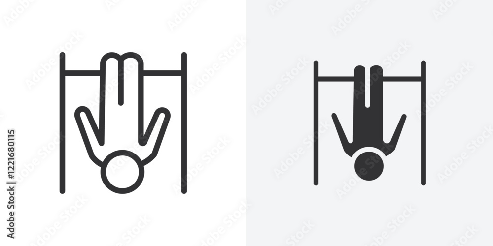 Poster exercise hang bar icon outline vector sign