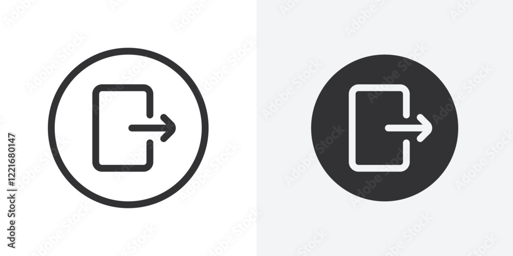 Aufkleber Exit icon Outline vector sign
