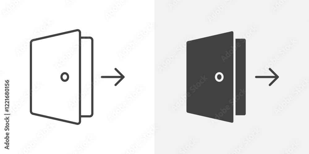 Poster Exit icon Outline vector sign