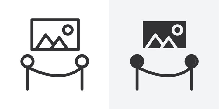 Exhibit icon Outline vector sign