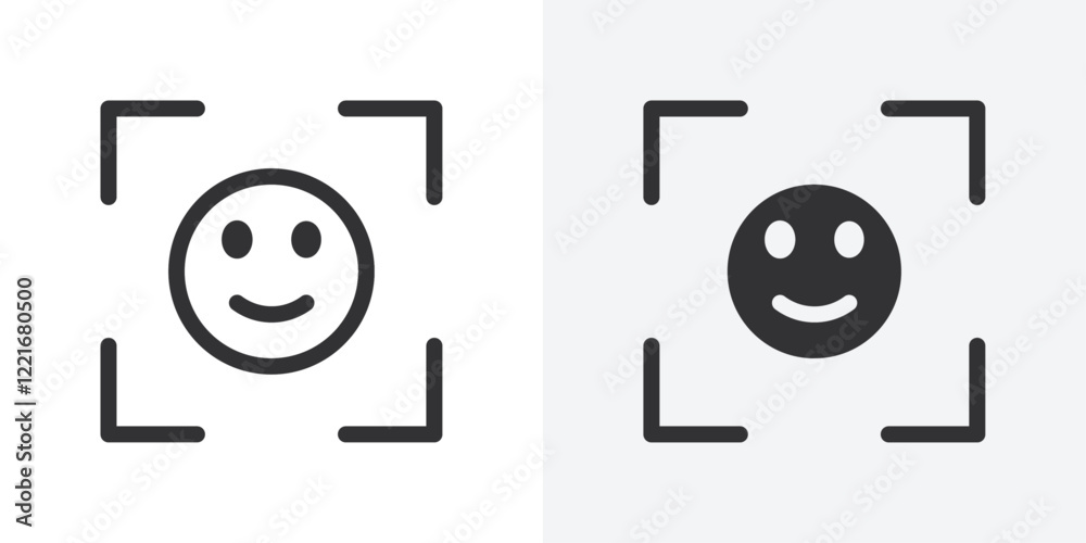 Poster face detection icon outline vector sign