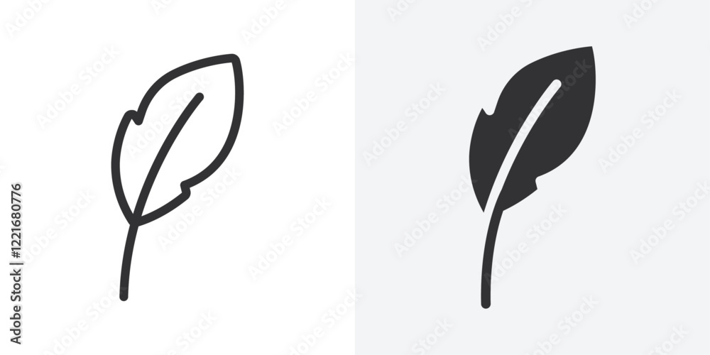 Poster feather icon outline vector sign