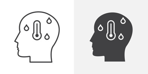 Fever icon Outline vector sign