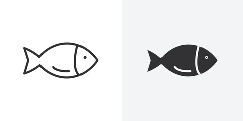 Fish icon Outline vector sign