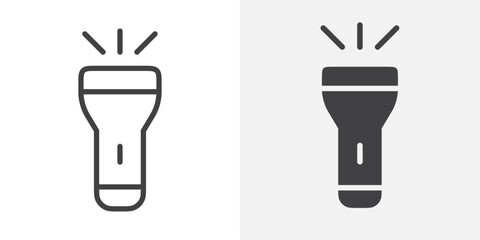 Flashlight icon Outline vector sign