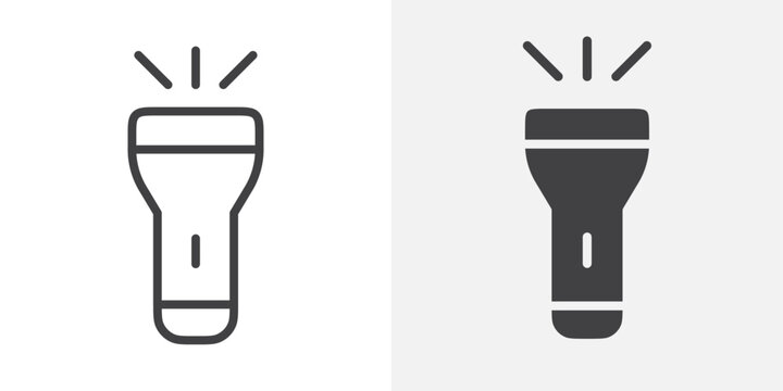 Flashlight icon Outline vector sign