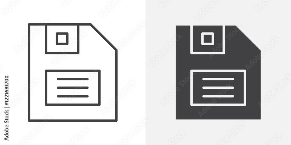 Poster floppy disk icon outline vector sign