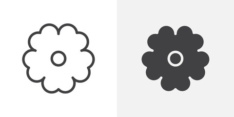 Flower icon Outline vector sign