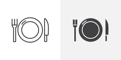 Food icon Outline vector sign