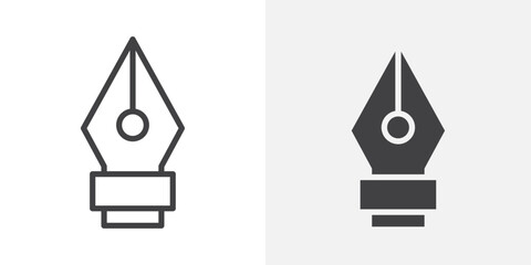 Fountain pen icon Outline vector sign