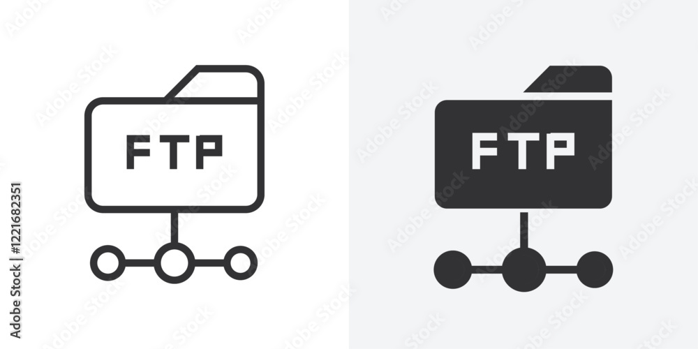 Poster ftp navigate up icon outline vector sign