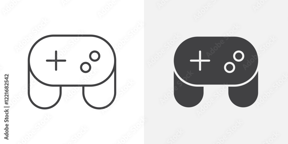 Aufkleber game controller icon outline vector sign