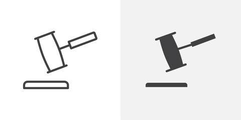 Gavel icon Outline vector sign