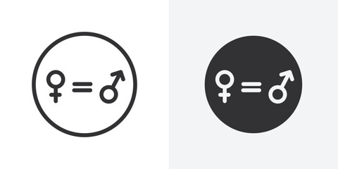 Gender equality icon Outline vector sign