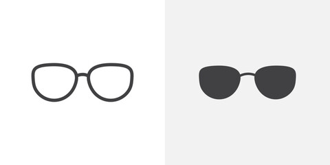Glassess icon Outline vector sign
