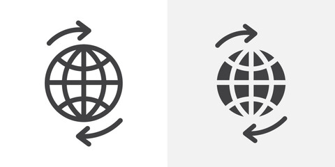 Globalization icon Outline vector sign