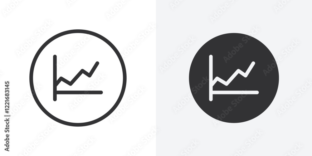 Poster graph chart icon outline vector sign