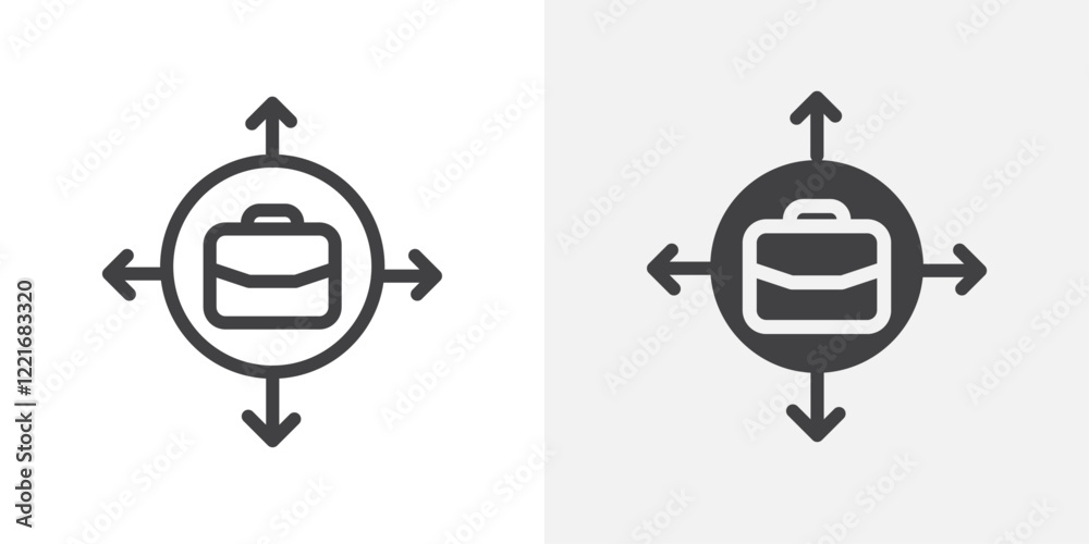 Poster growing graph icon outline vector sign