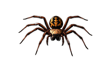 Close-Up of a Spider: A detailed close-up of a spider with intricate patterns on its body, showcasing its eight legs and multifaceted eyes.