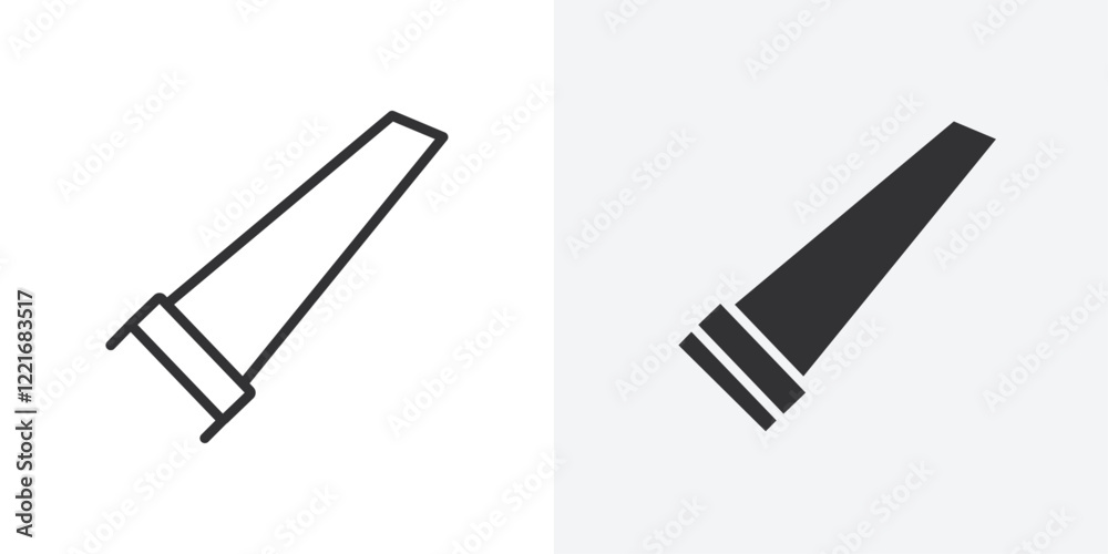 Poster hacksaw icon outline vector sign