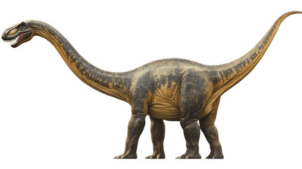 Obraz premium Mamenchisaurus, Gentle Giant of the Jurassic: A detailed illustration of a Mamenchisaurus, a long-necked sauropod dinosaur, showcasing its immense size and intricate details.