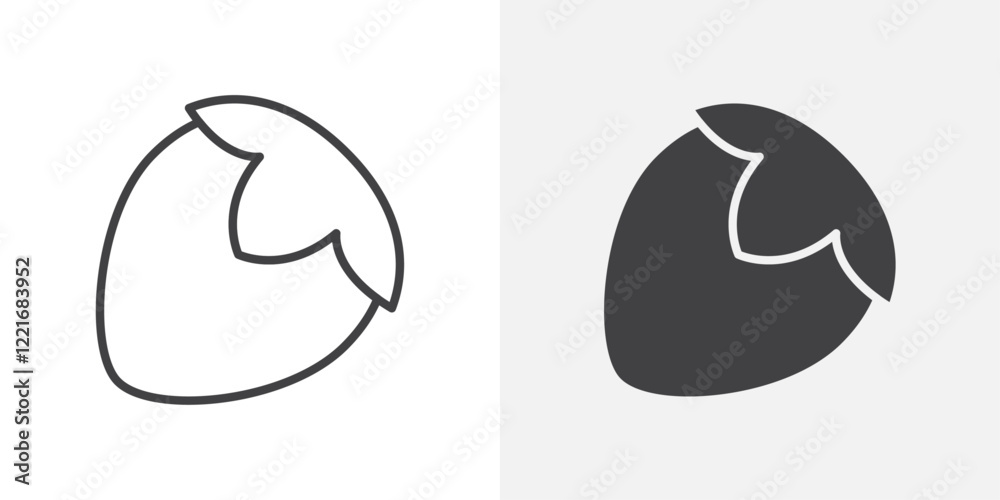 Poster hazelnut icon outline vector sign