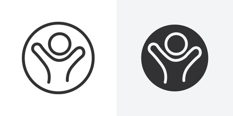 happy people icon Outline vector sign