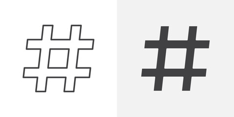 Obraz premium Hashtag icon Outline vector sign