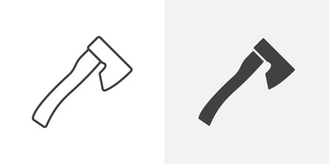 Hatchet icon Outline vector sign