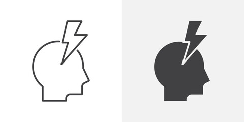 Headache icon Outline vector sign
