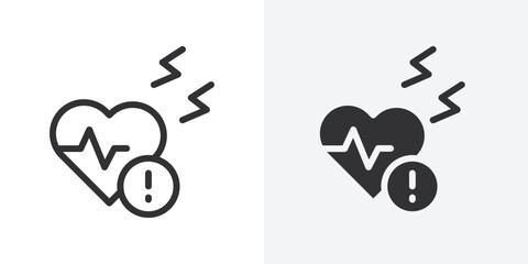 Heart attack icon Outline vector sign