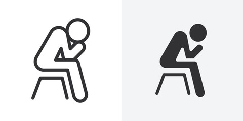 helpless human icon Outline vector sign