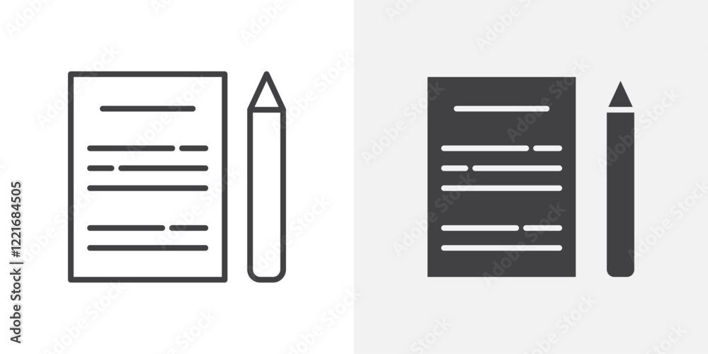 Poster homework icon outline vector sign