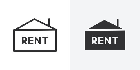 House rent icon Outline vector sign