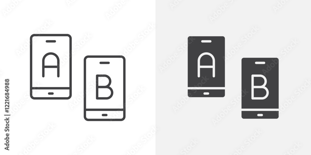 Poster a b testing icon outline vector sign