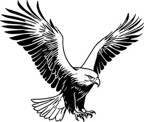Black and white eagle illustration