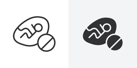 Abortion of fetus icon Outline vector sign