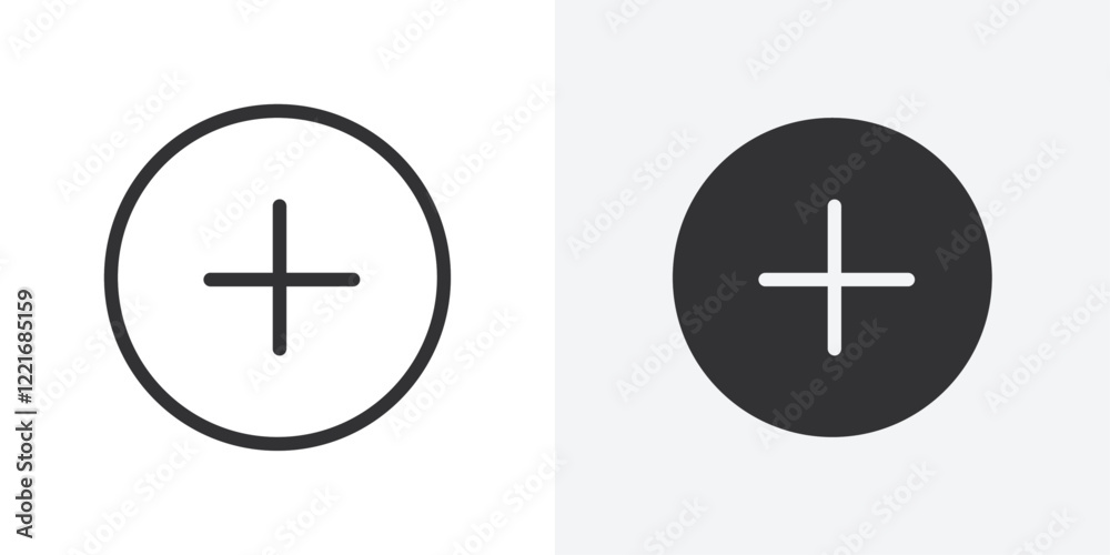 Poster add new icon outline vector sign