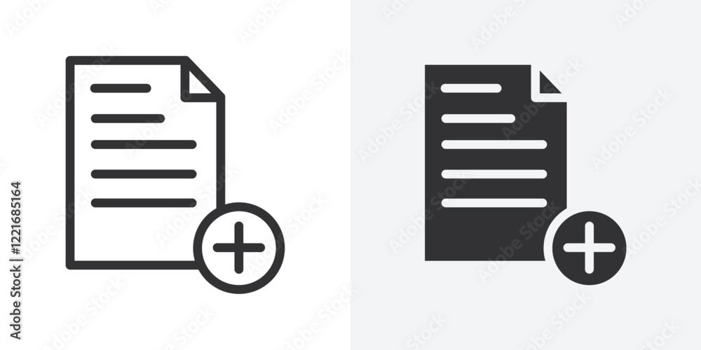 Poster add new document icon outline vector sign