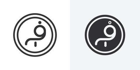 Afghan afghani currency icon Outline vector sign